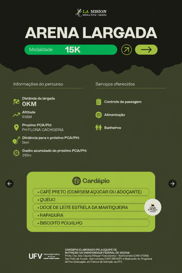 arena largada 15km